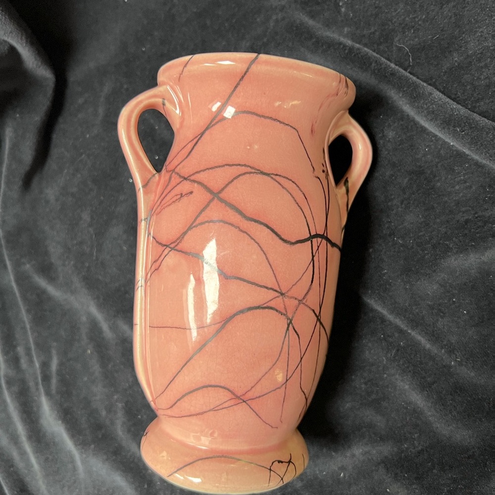 Vintage McCoy Spider Vase. Chromoveil Vase. Unusual. 7” Tall